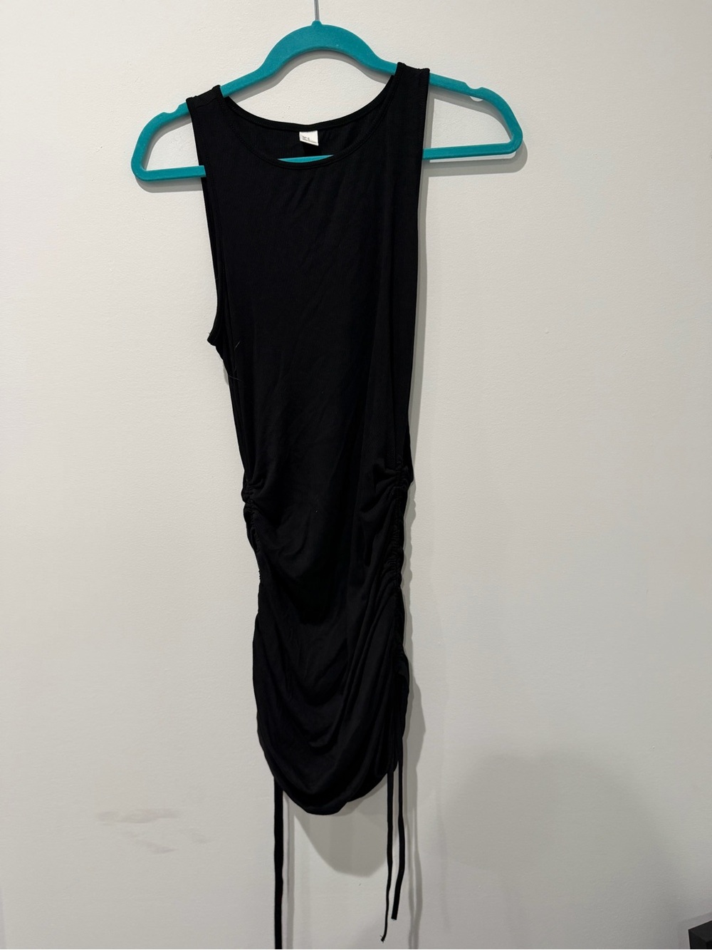 Amazon Black Sleeveless Side-Ruched Mini Dress
